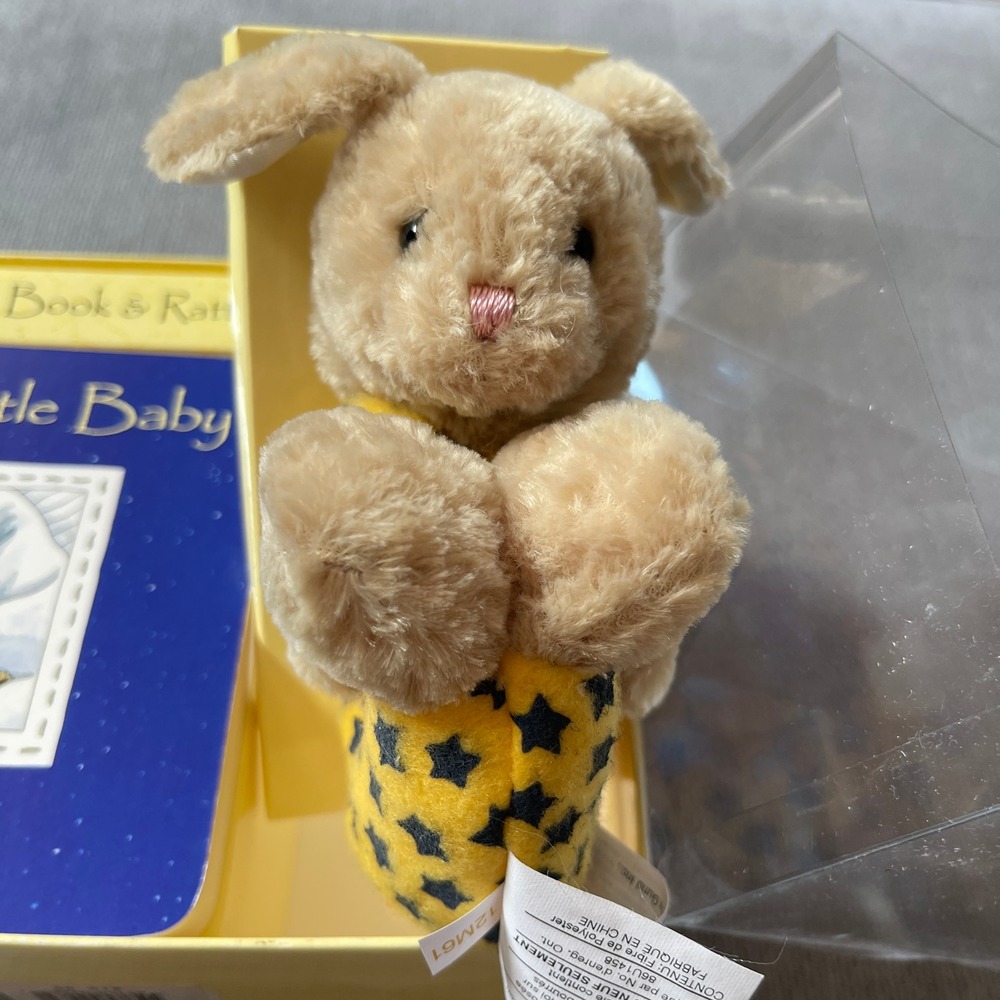 Vintage Hush LIttle Baby by Sylivia Long Board Book & Bunny Rattle Set - Picture 3 of 8